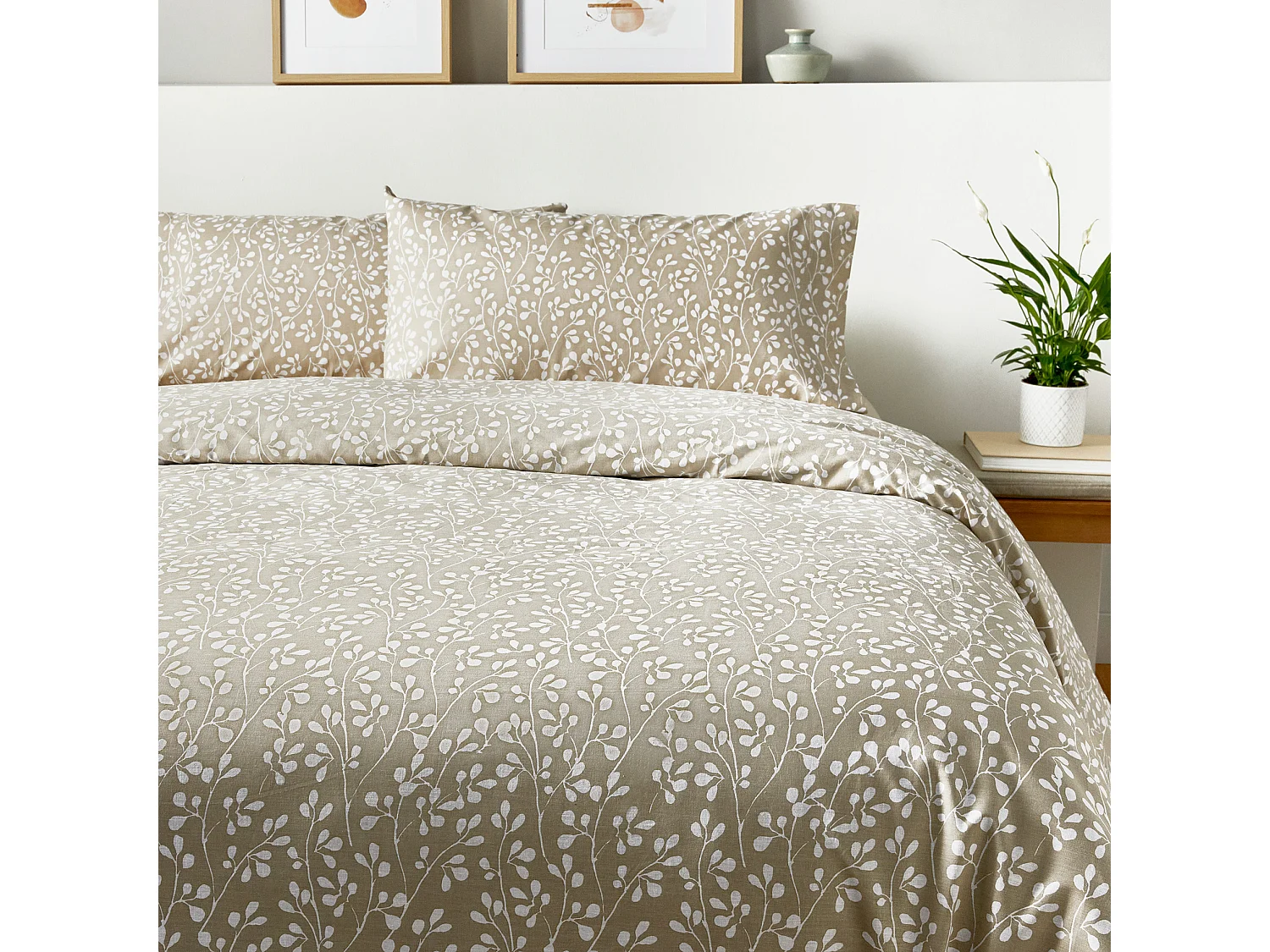 Housse de couette en coton 150 fils Taupe