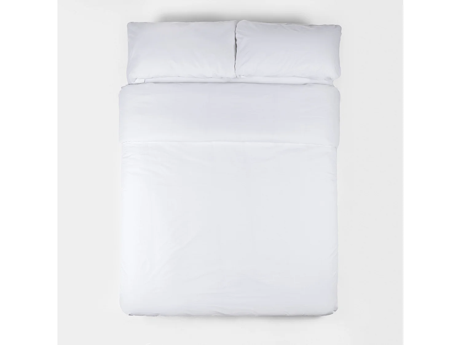 Ensemble housse de couette, drap housse et 2 taies d'oreiller | 100 % coton| Blanc