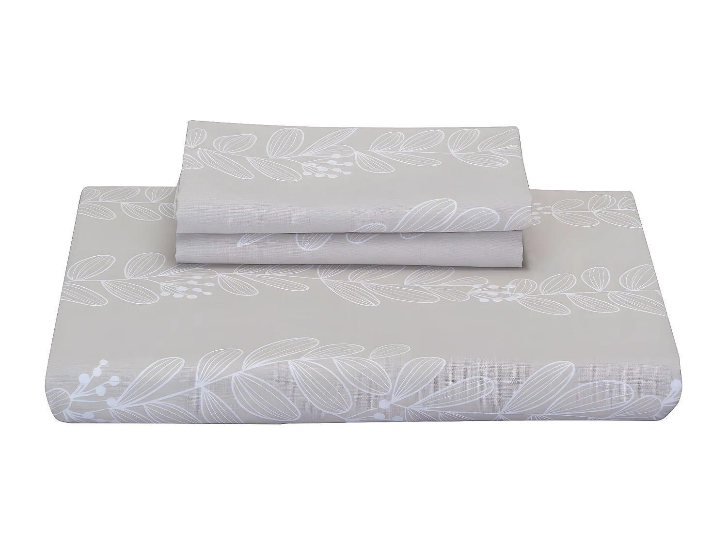 Conjunto de capa de edredão 50% algodão com estampa de folhas