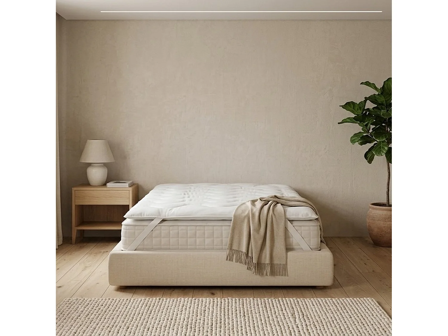 Surmatelas de 90 x 190 cm en fibre creuse siliconée de 5 cm - ACTION de PIKOLIN