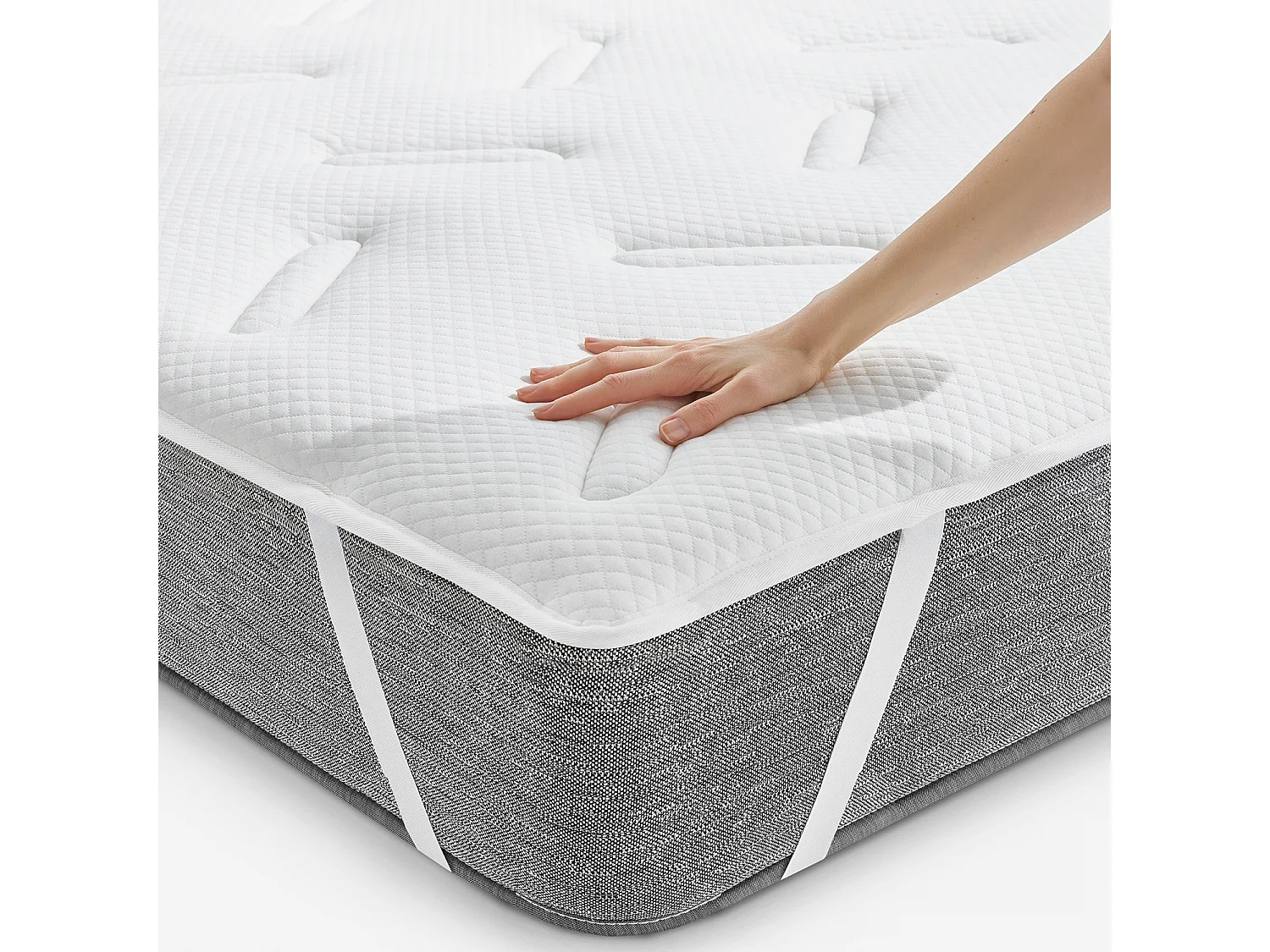 Visco-elastische topper van 3 cm en ademende vezel