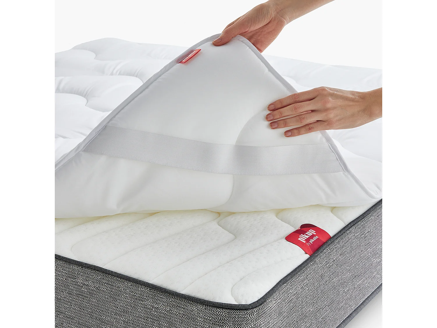 Surmatelas PIKOLIN CONFORT 135 x 190 cm, 3 cm, fibre creuse siliconée