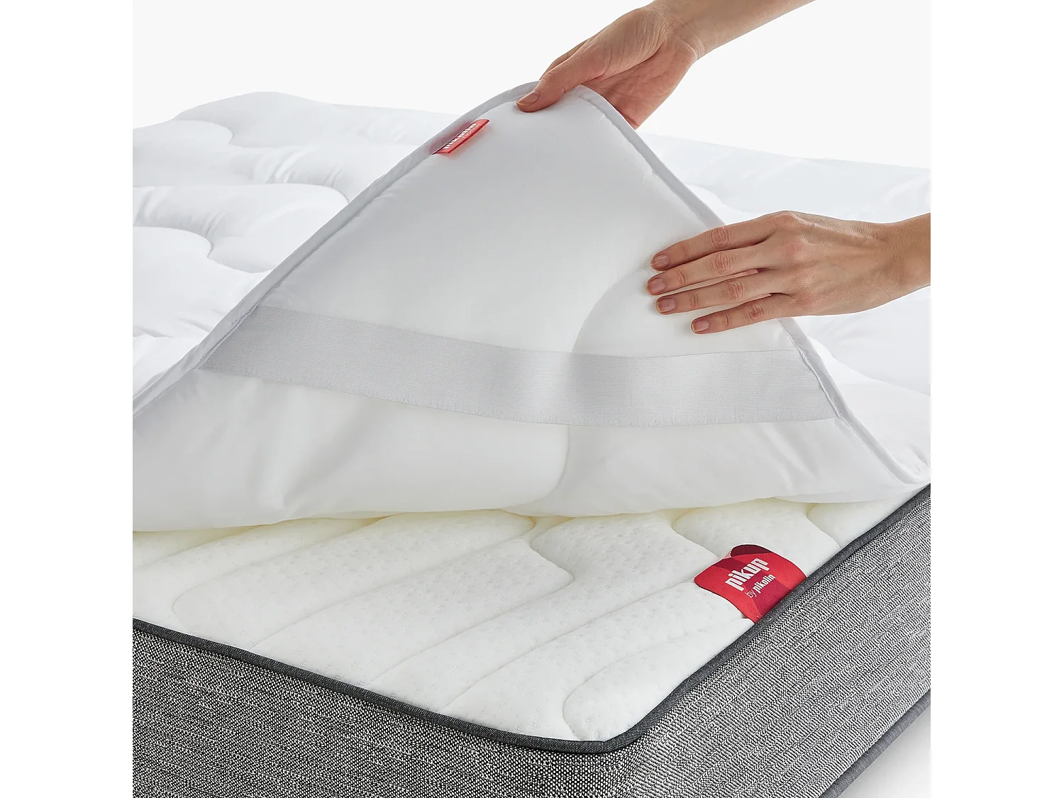 Surmatelas PIKOLIN CONFORT 140 x 200 cm, fibre creuse siliconée, 3 cm