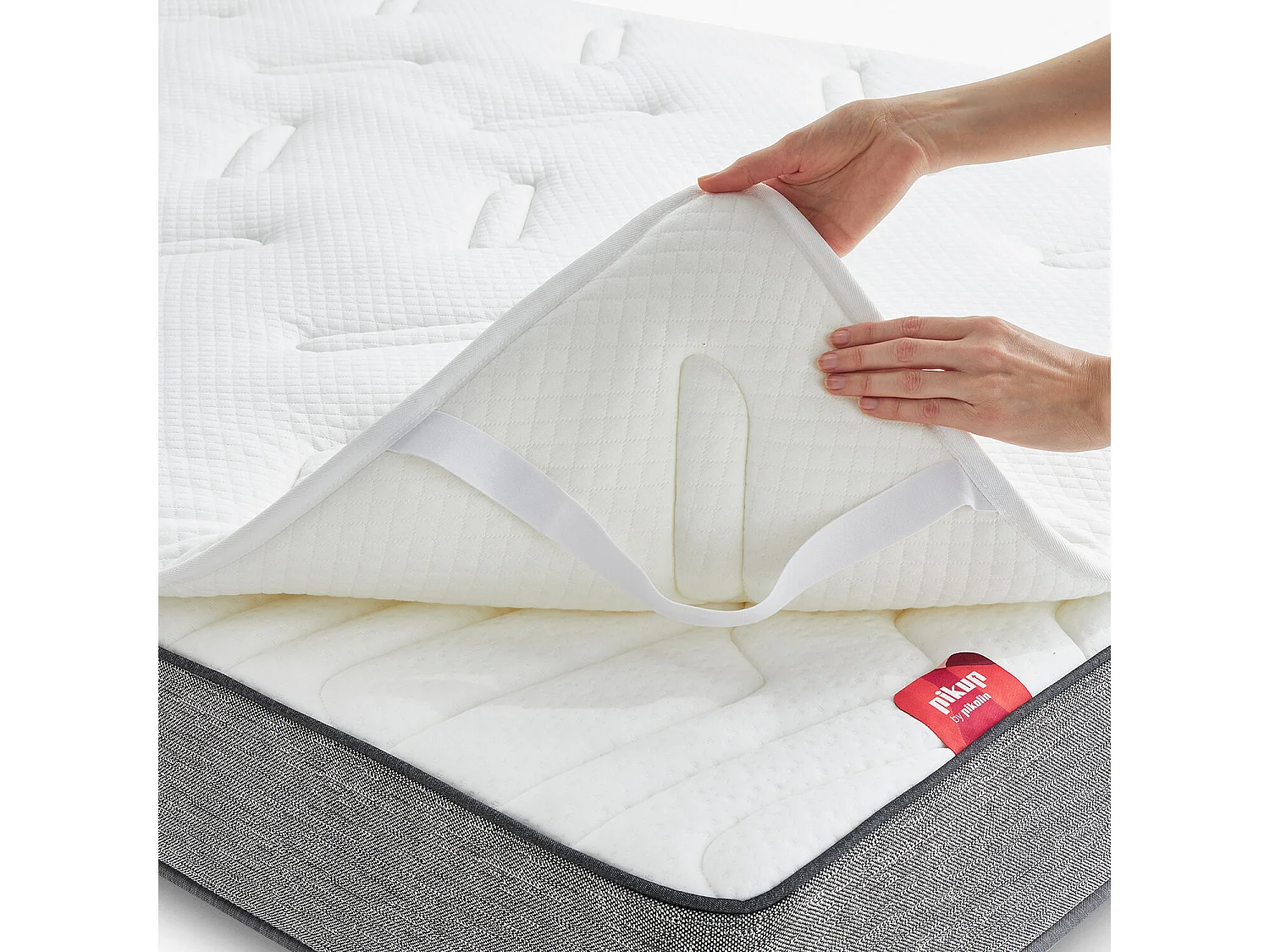 Surmatelas de 180 x 200 cm en mousse à mémoire de forme et fibre creuse siliconée de 3 cm - CONFORT de PIKOLIN HOME