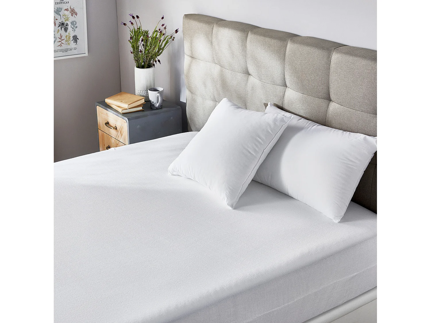 Couvre-matelas en microfibre éponge dermoprotecteur