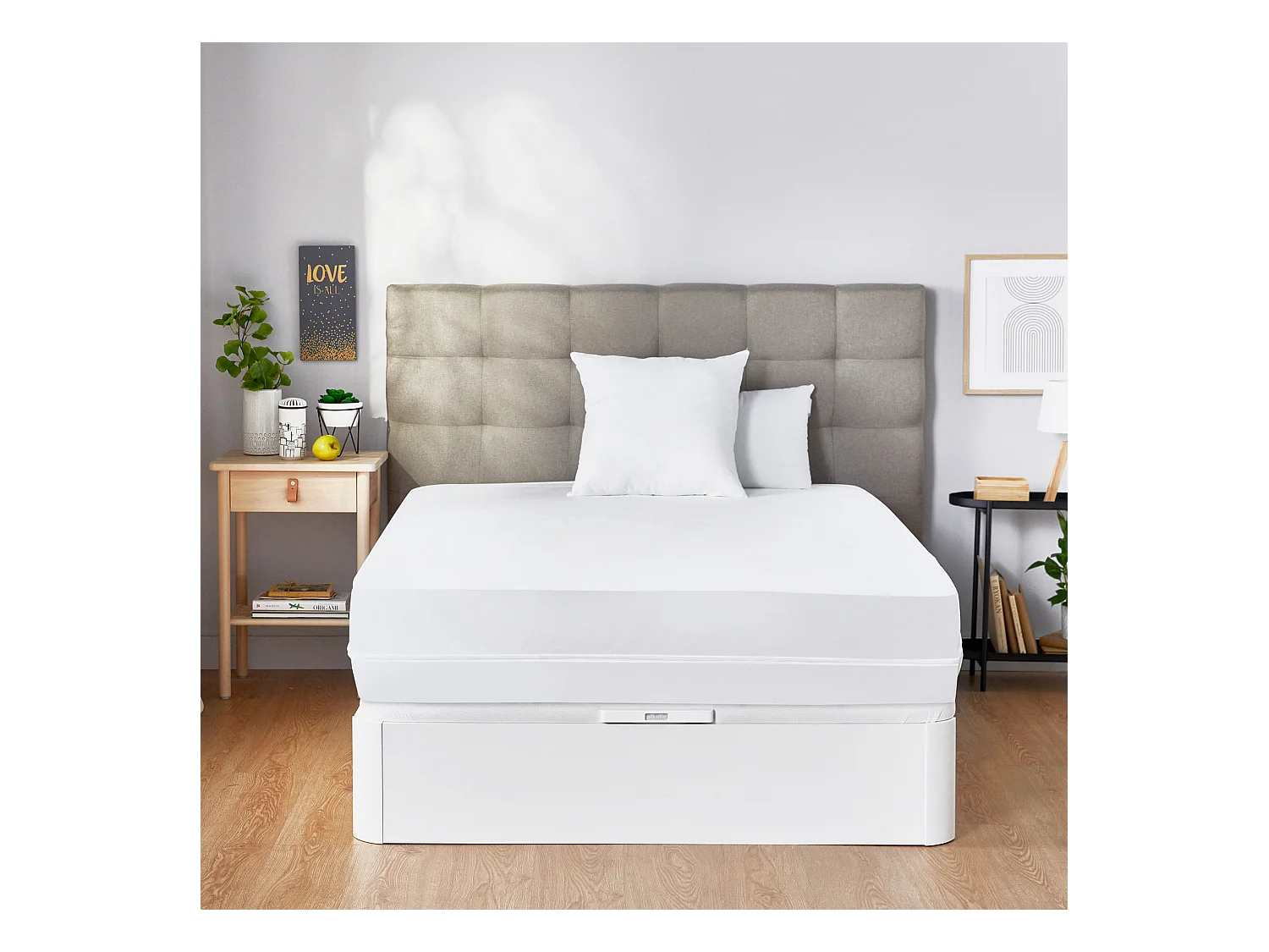 Couverture matelas hypoallergénique et liquides