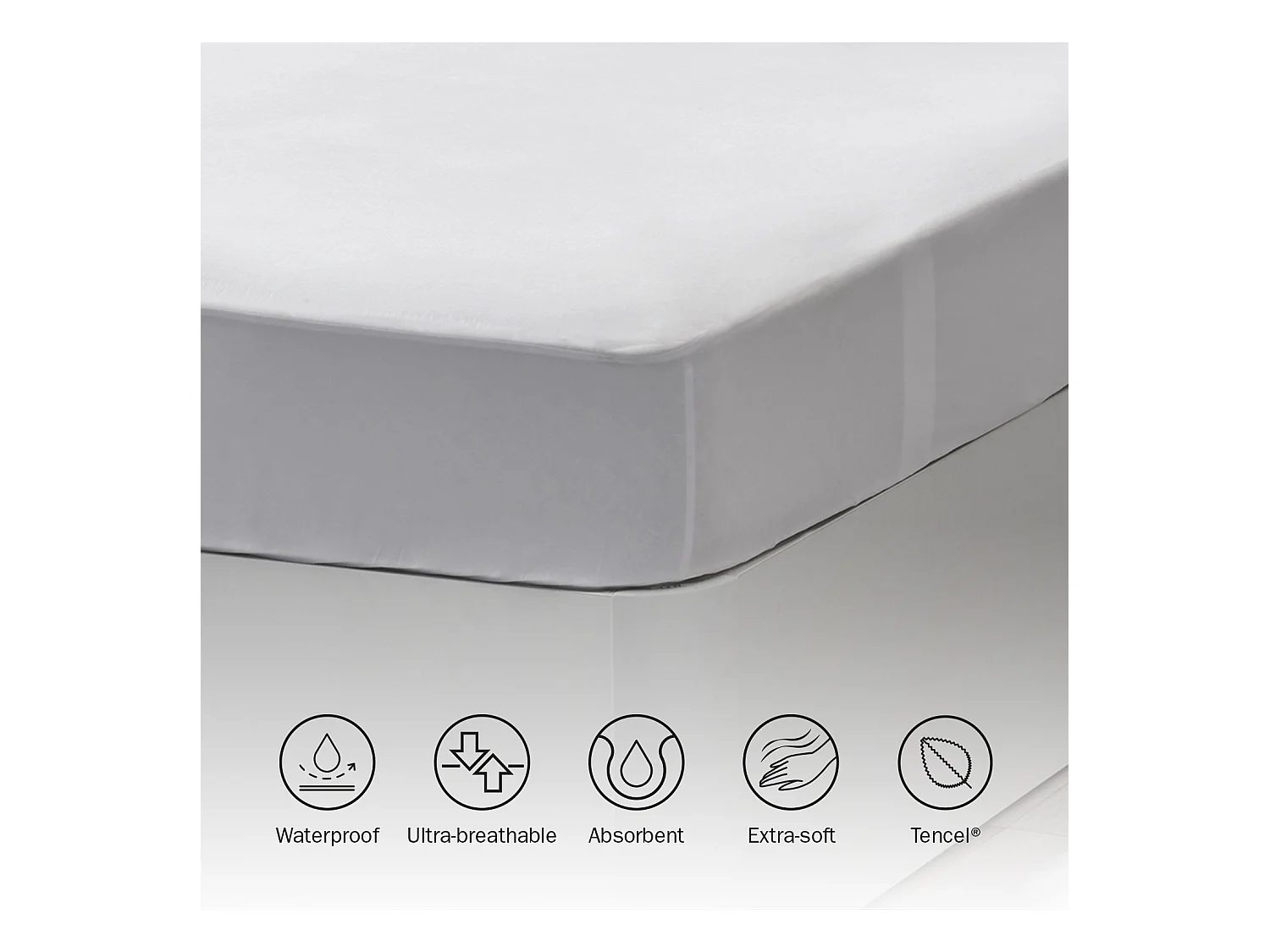 Waterdichte en ademende matrasbeschermer van Tencel
