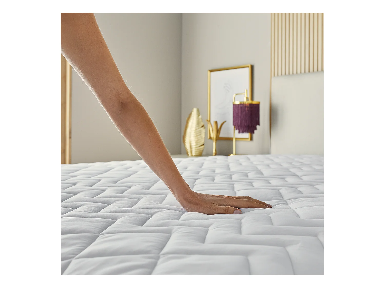 Waterdichte gewatteerde matrasbeschermer van Tencel®