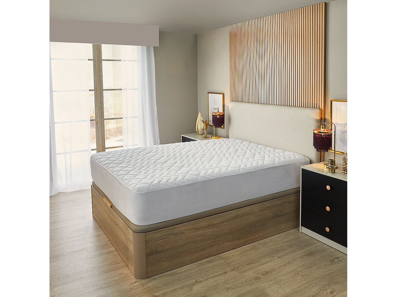 Protector de colchón de 160 x 196 cm de tENCEL™ de 3 cm - TERMO de PIKOLIN HOME