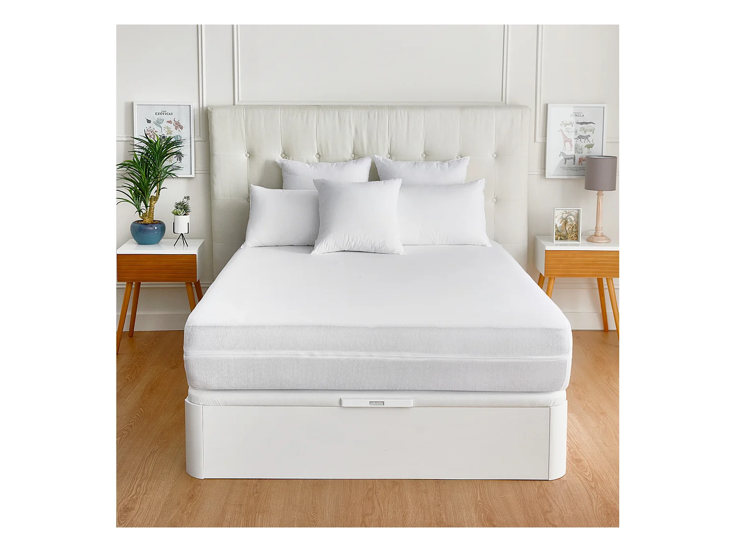 Housse de matelas avec traitement antiallergique