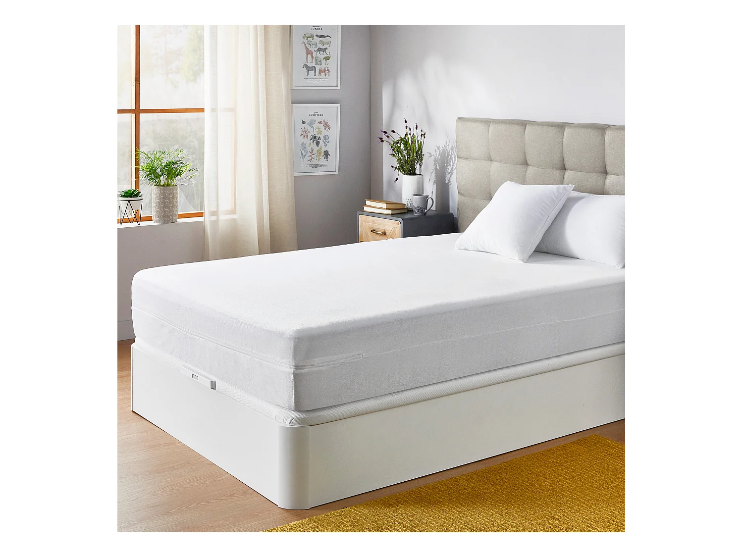 Couvre-matelas en microfibre éponge dermoprotecteur