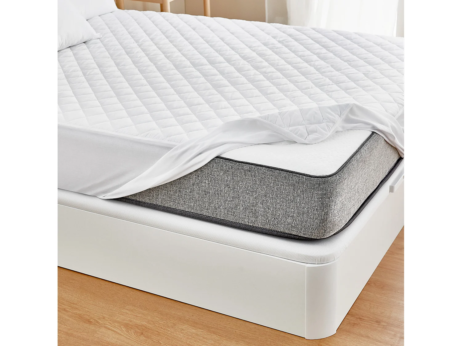 Protège-matelas anti-allergène matelassé et imperméable