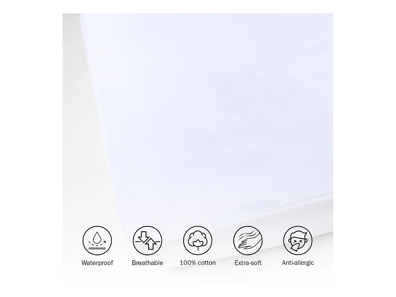 Protetor de colchão impermeável antialérgico 100% algodão | 180 x 190 cm