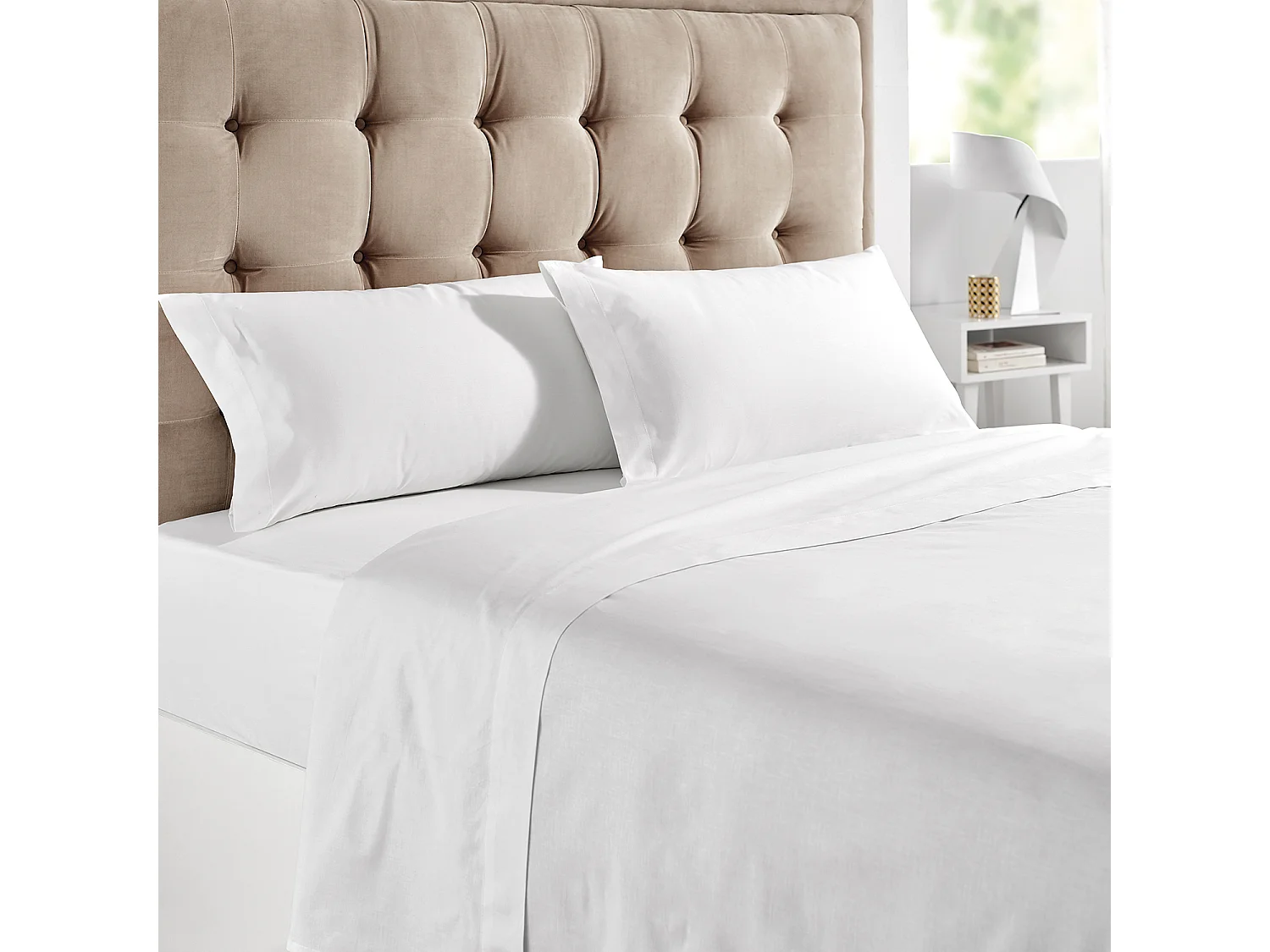 Parure de draps en satin 100 % coton, 300 fils