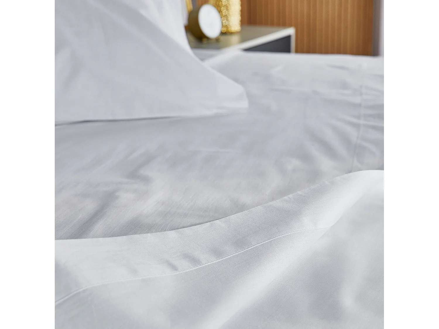 Parure de draps en satin 100 % coton, 300 fils