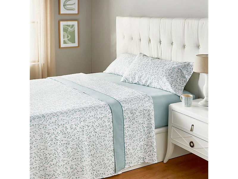 Jeu de lit 100 % coton 150 fils Vert