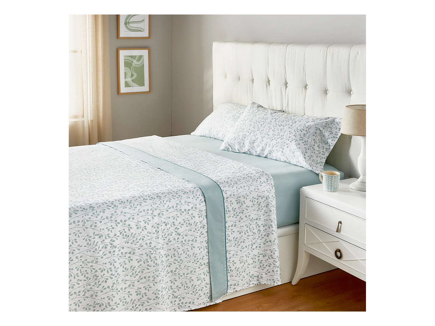 Jeu de lit 100 % coton 150 fils Vert