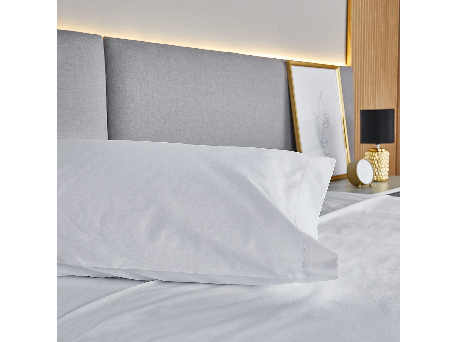 Parure de lit 180 x 200 cm en satin 100 % coton, 300 fils, PIKOLIN HOME ESSENTIAL