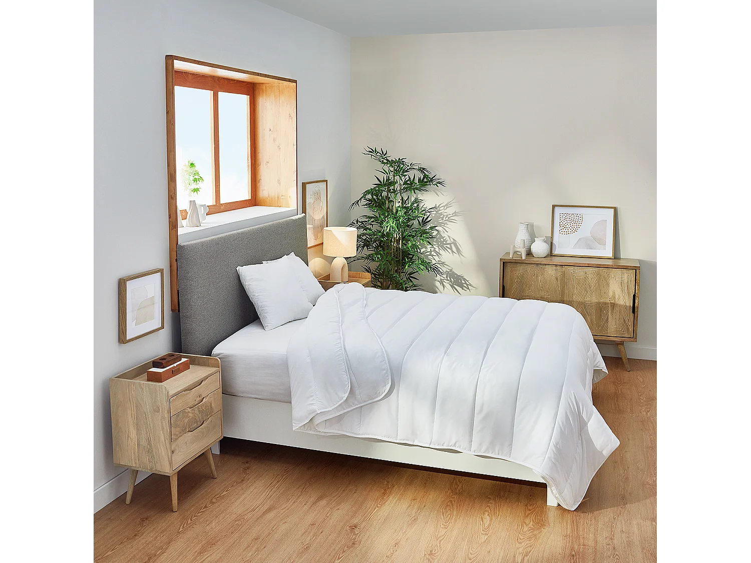 Edredão nórdico fibra 150+300gr bambu DUO 4 Estações | 220 x 220 cm