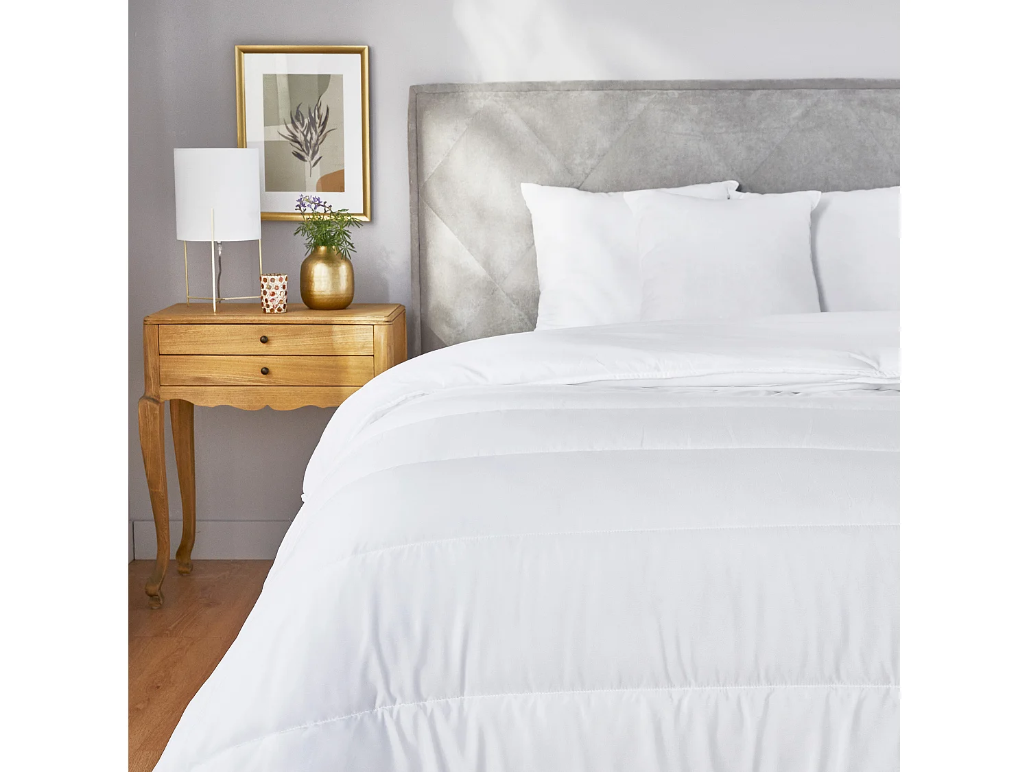 Couette double microfibre, 4 Saisons antiallergique 300gr + 150gr