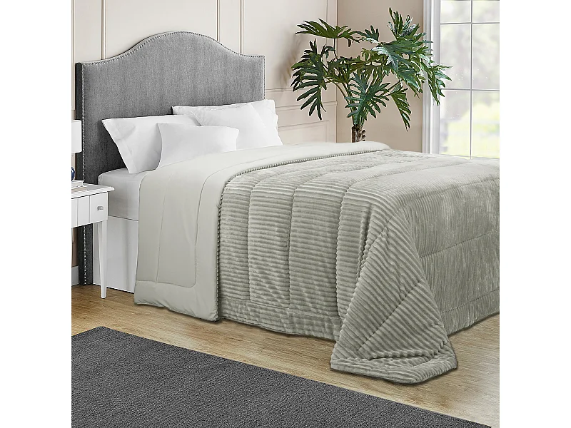 Couette Fibre Velvet 500gr Stripes Naturel