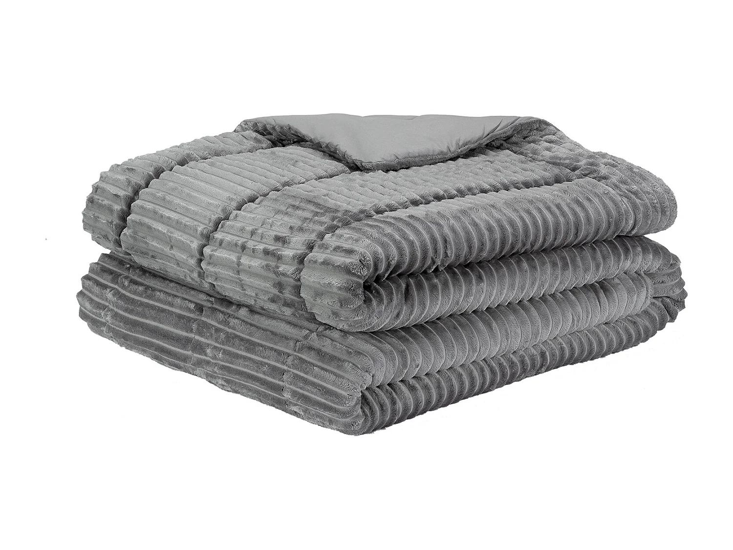 Piumino Fibra Velluto 500gr Strisce Grigio