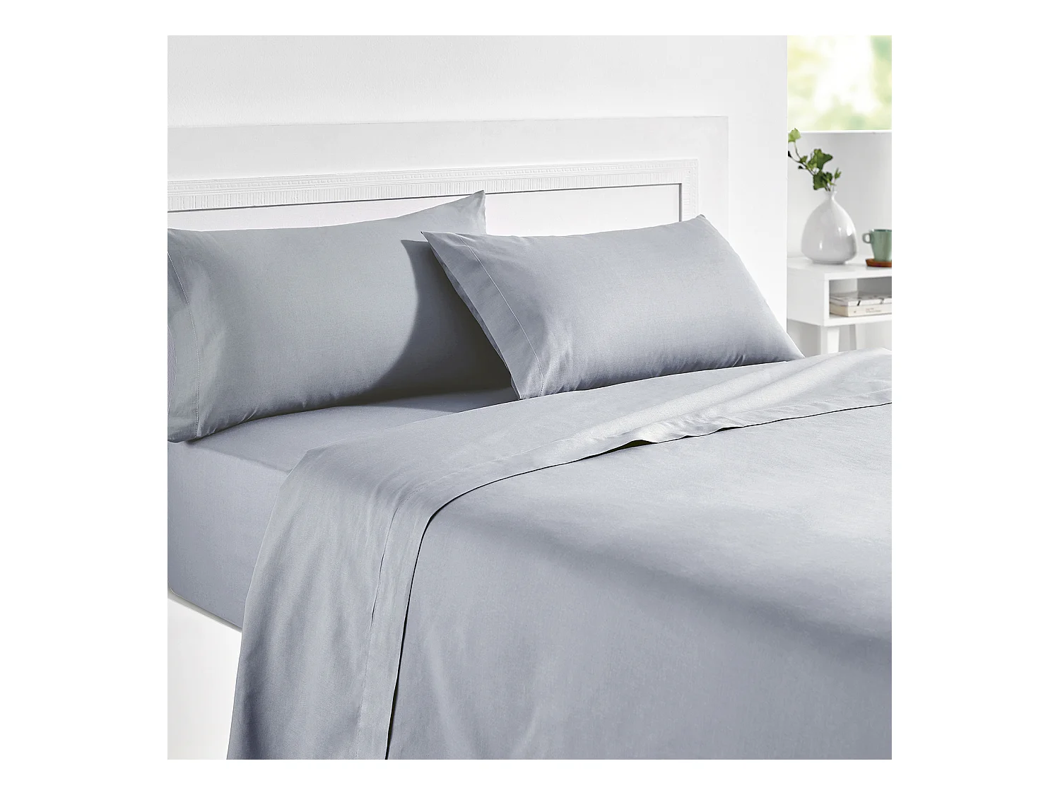 Drap-housse élastique 100 % coton respirant Perle