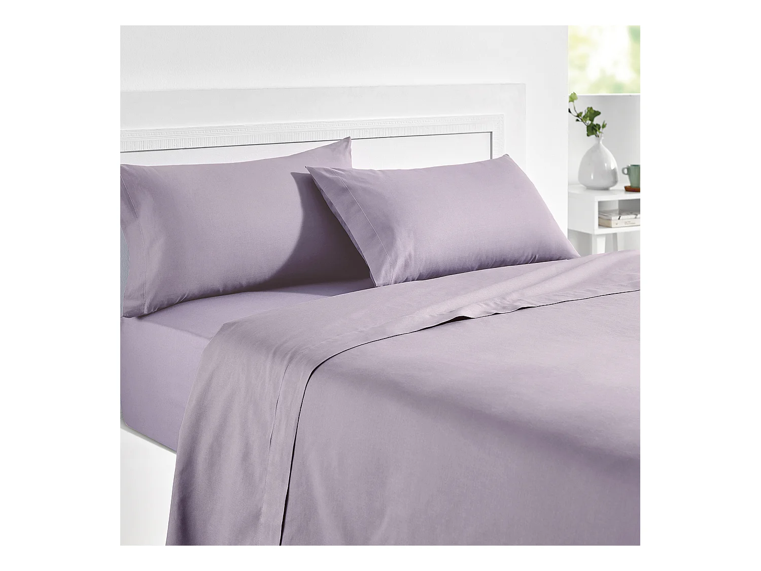 Drap-housse élastique 100 % coton respirant Lila