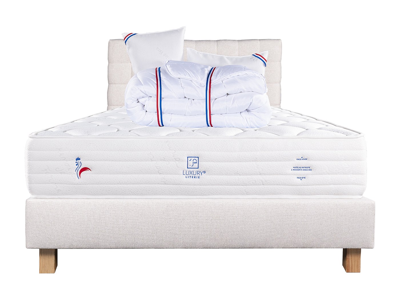 PACK COMPLET HUGO BEIGE + Matelas 30cm