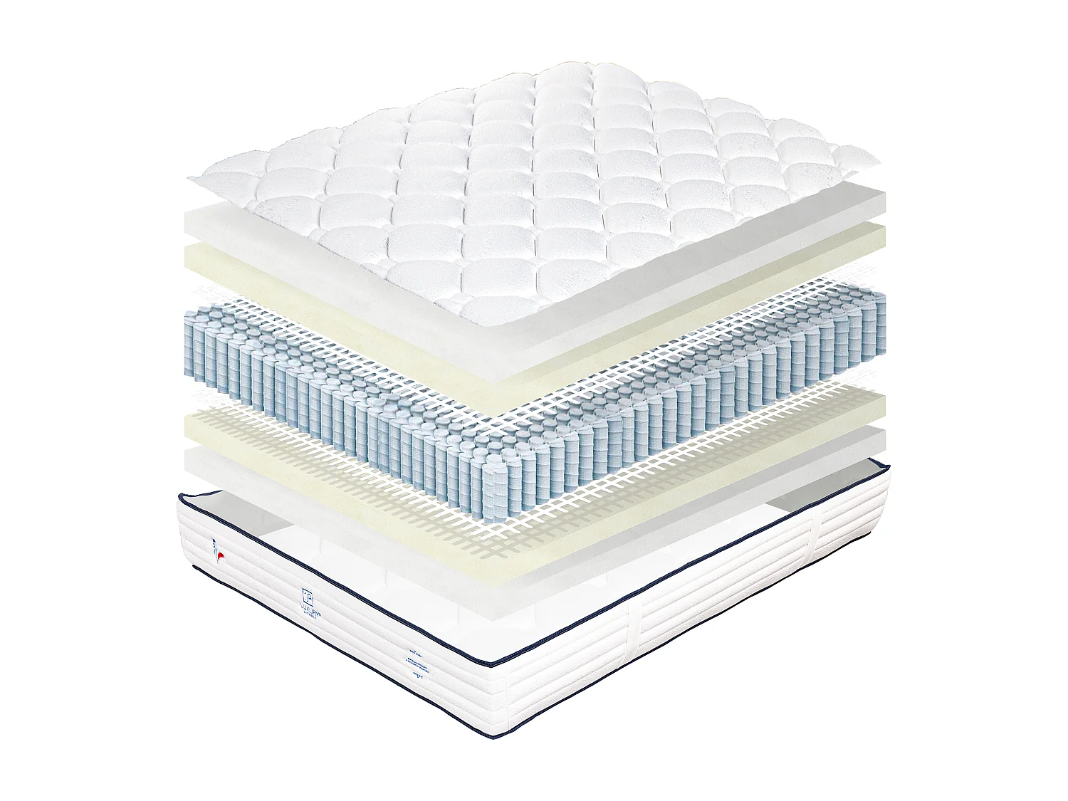 Ensemble Matelas 140x200 cm, Patriote, 27 cm + sommier blanc