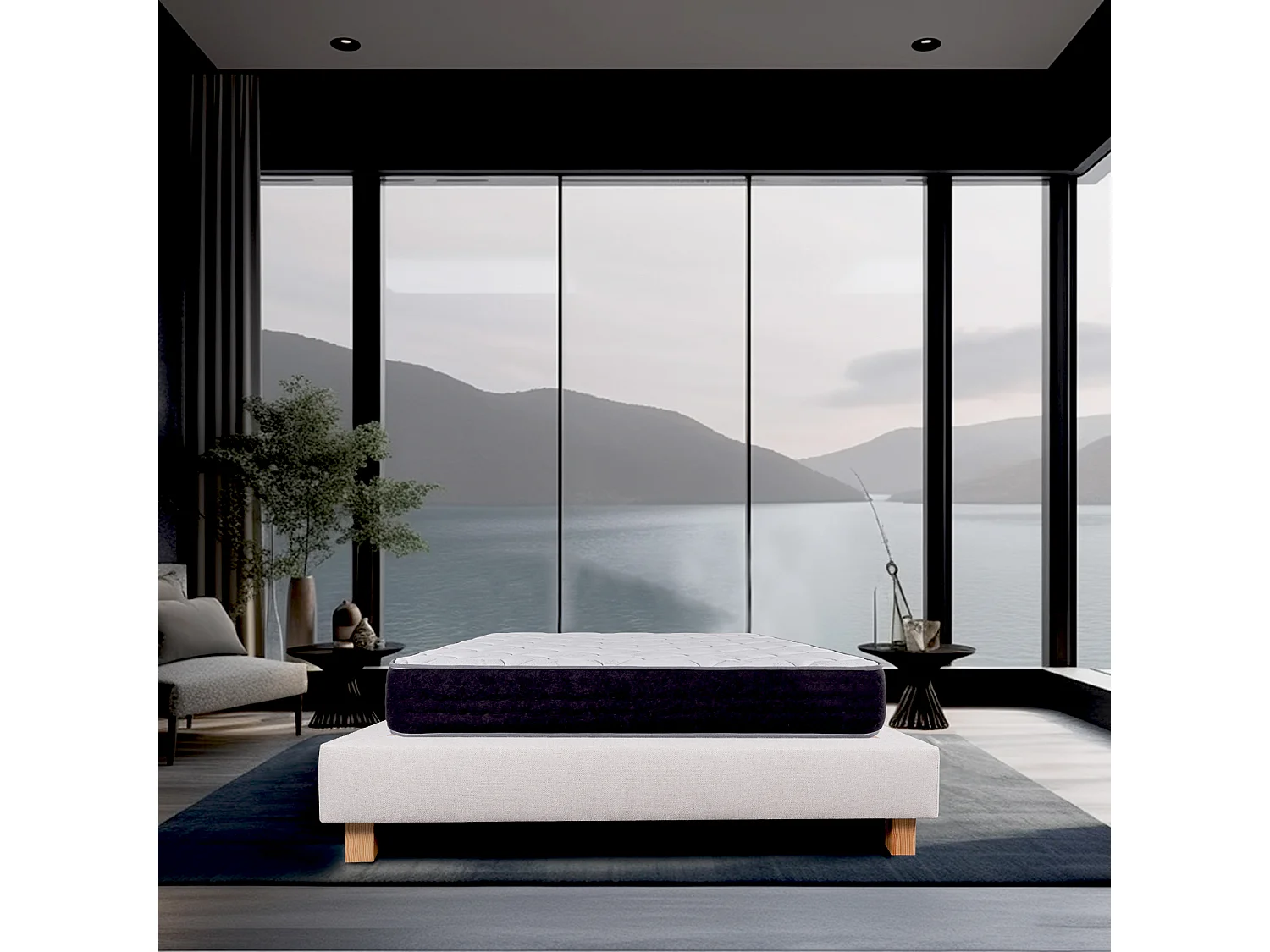 Ensemble Matelas 140x200 cm, Sérénité, 27 cm + sommier beige