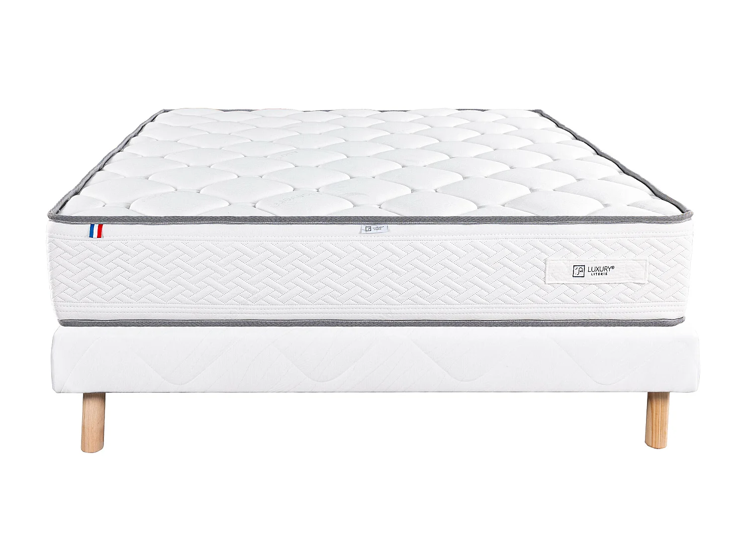 Ensemble Matelas 90x190 cm, Iris, 20 cm + sommier blanc