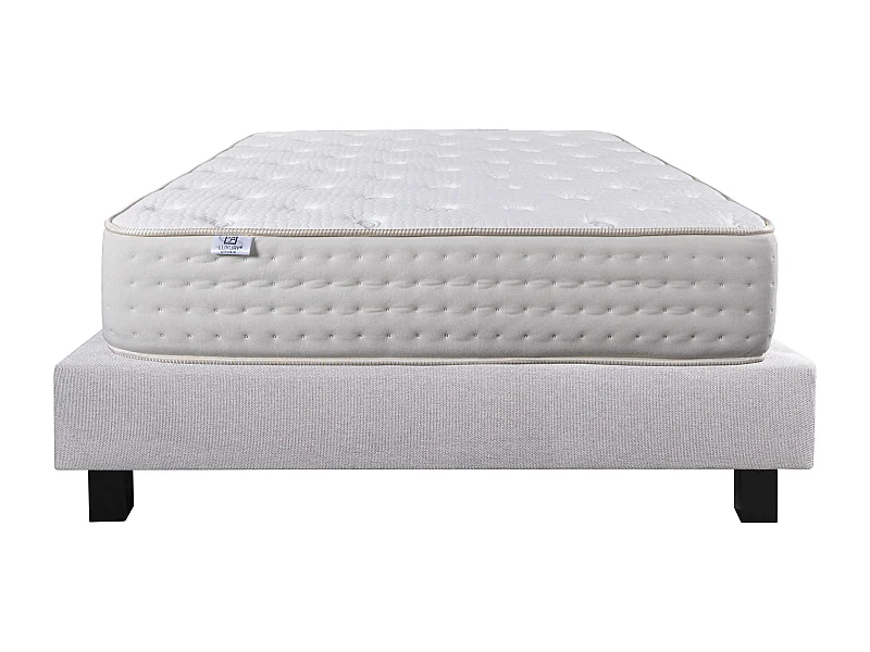 Ensemble Matelas 140x200 cm, Purlux, 26 cm + sommier gris