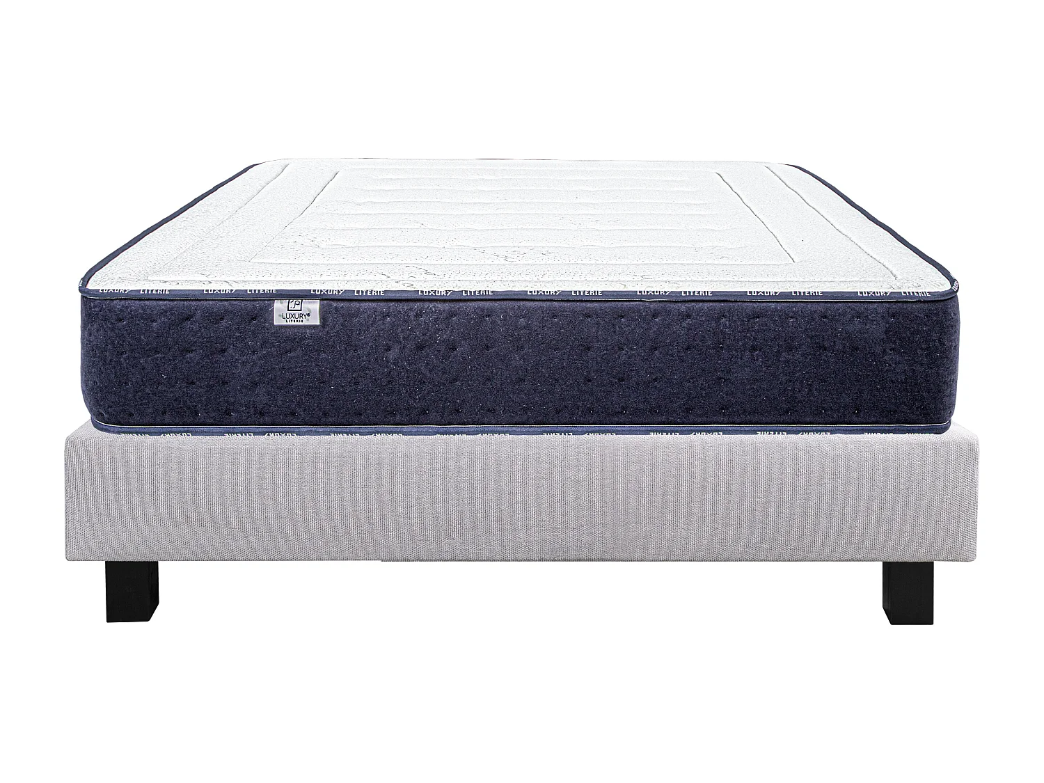 Ensemble Matelas 140x200 cm, Nuage, 24 cm + sommier gris