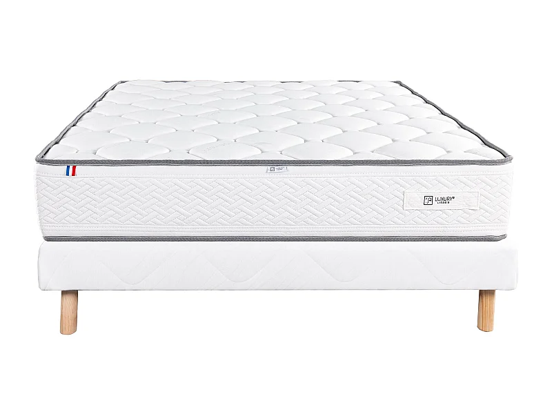 Ensemble Matelas 140x200 cm, Iris, 20 cm + sommier blanc