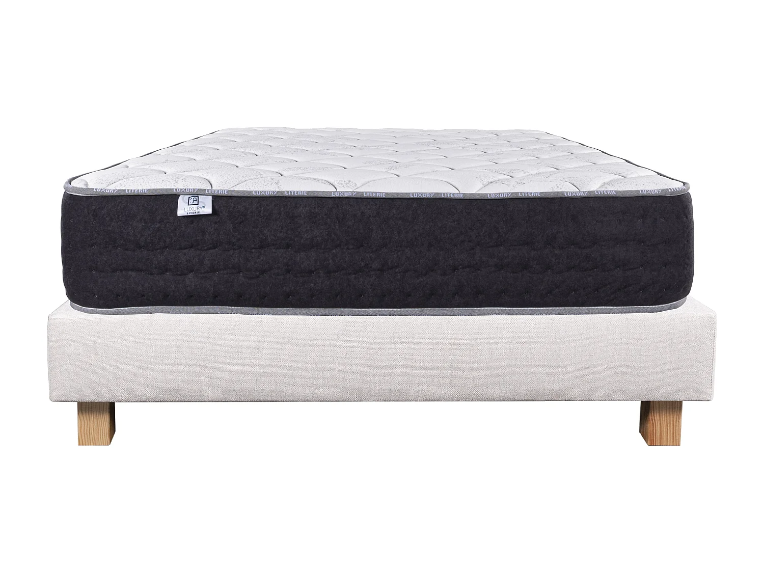 Ensemble Matelas 160x200 cm, Sérénité, 27 cm + sommier beige