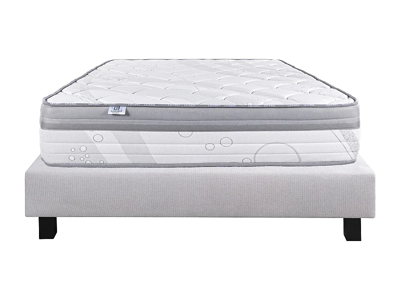 Ensemble Matelas 140x190 cm, ViscoPlus, 26 cm + sommier gris