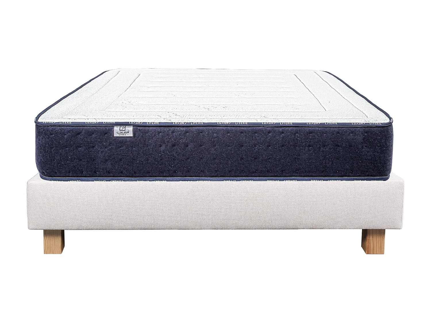 Ensemble Matelas 140x200 cm, Nuage, 24 cm + sommier beige