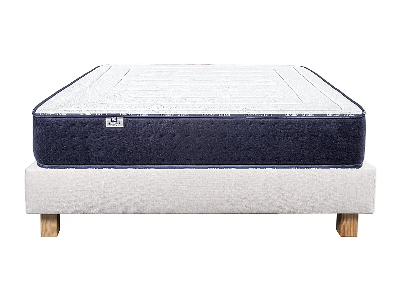 Ensemble Matelas 140x200 cm, Nuage, 24 cm + sommier beige