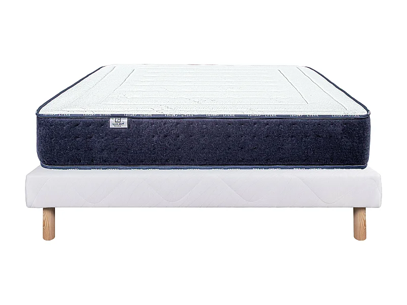 Ensemble Matelas 160x200 cm, Nuage, 24 cm + sommier blanc