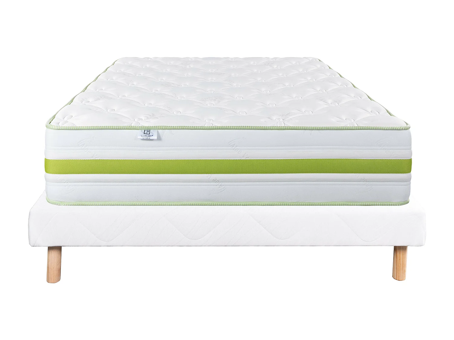 Ensemble Matelas 160x200 cm, Rêverie, 30 cm + sommier blanc