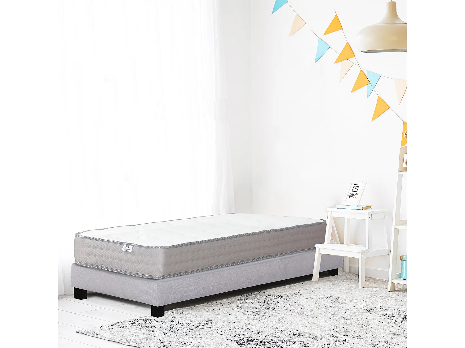 Ensemble Matelas 90x190 cm, Zen, 20 cm + sommier gris
