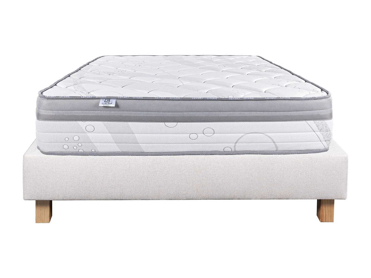 Ensemble Matelas 90x190 cm, ViscoPlus, 26 cm + sommier beige