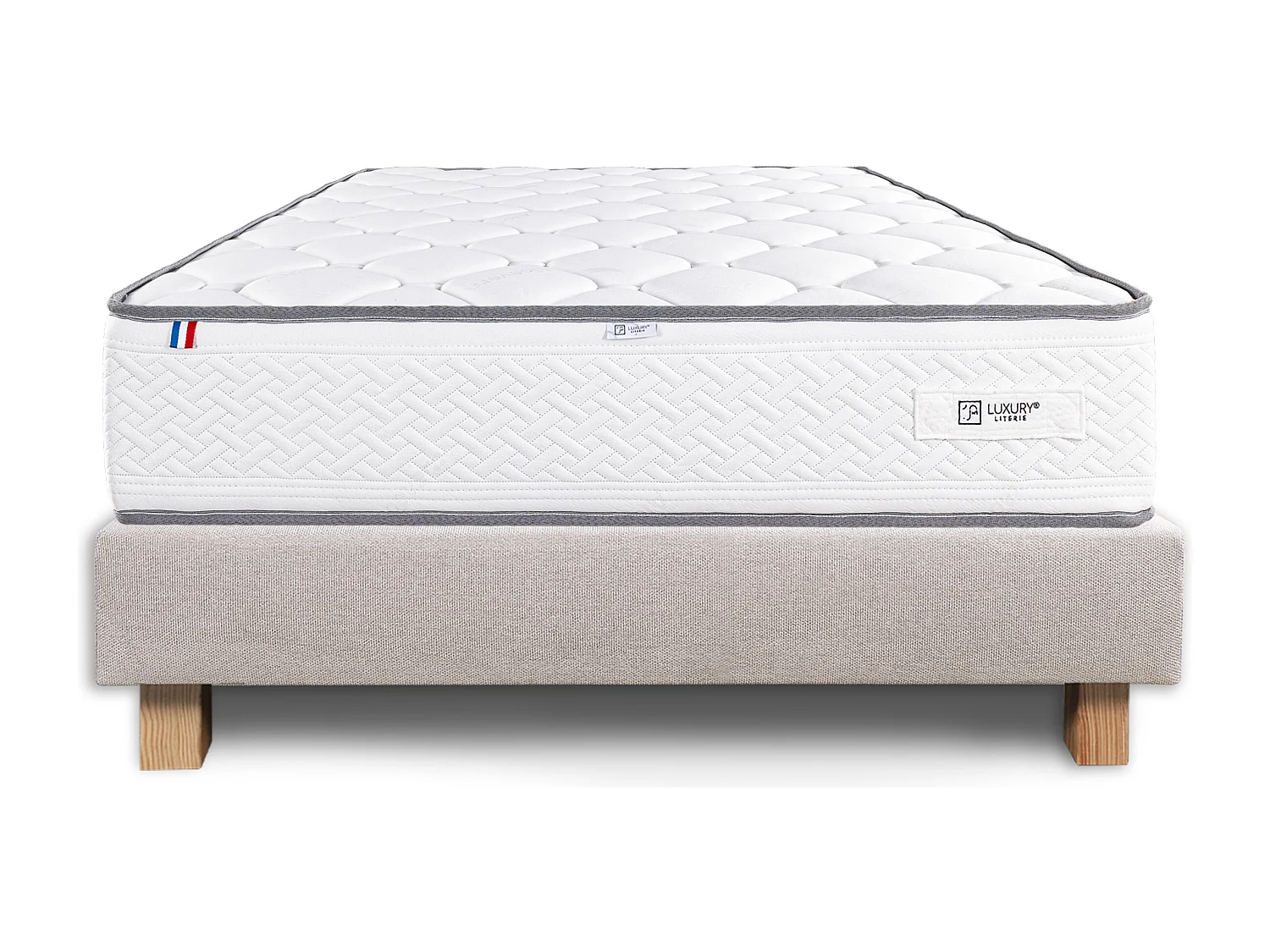 Ensemble Matelas 140x200 cm, Iris, 20 cm + sommier beige
