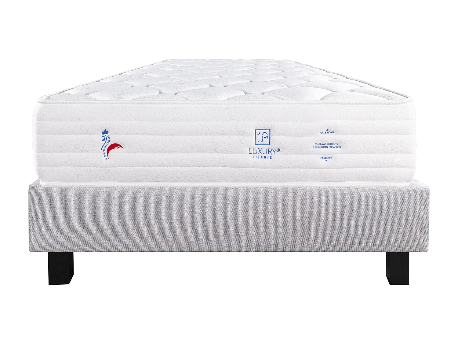 Ensemble Matelas 90x190 cm, Patriote Mousse, 27 cm + sommier gris