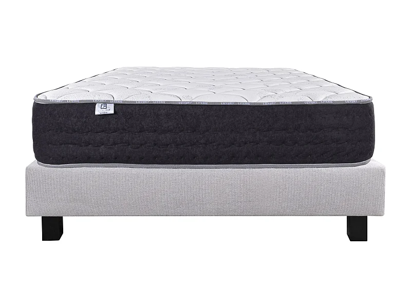 Ensemble Matelas 140x190 cm, Sérénité, 27 cm + sommier gris