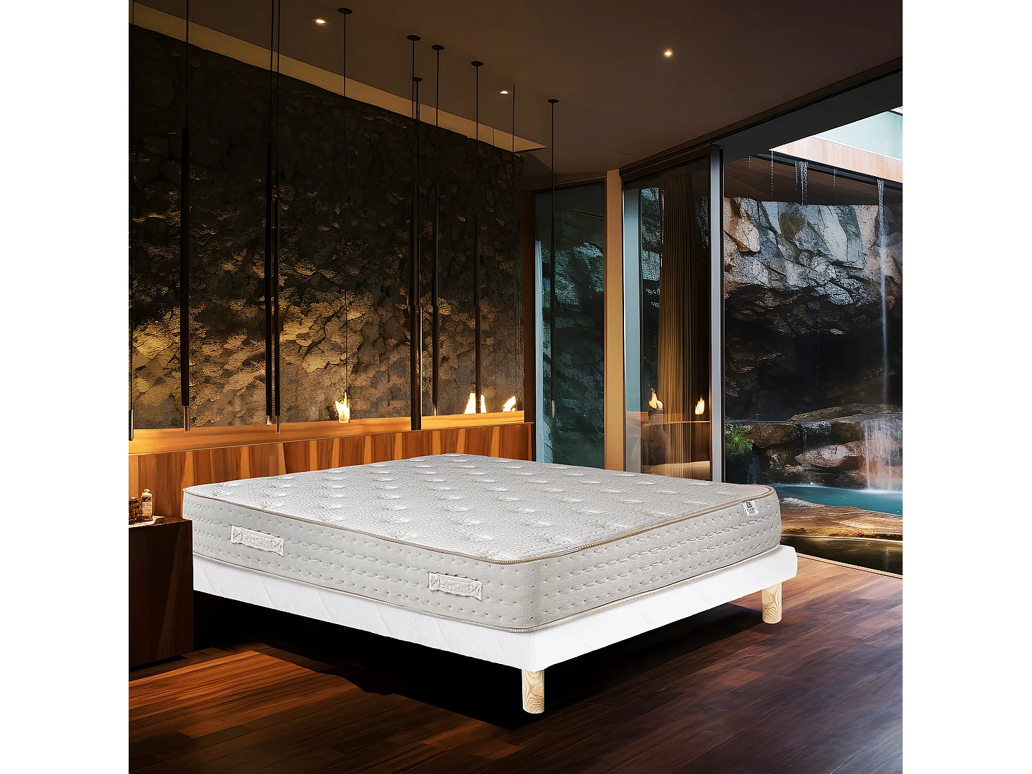 Ensemble Matelas 160x200 cm, Purlux, 26 cm + sommier blanc