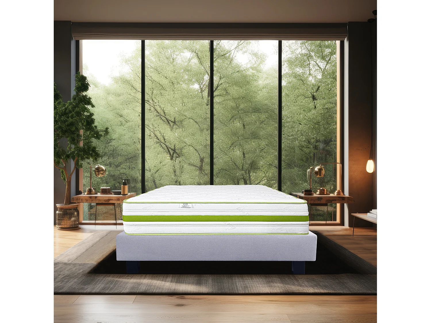 Ensemble Matelas 140x190 cm, Rêverie, 30 cm + sommier gris