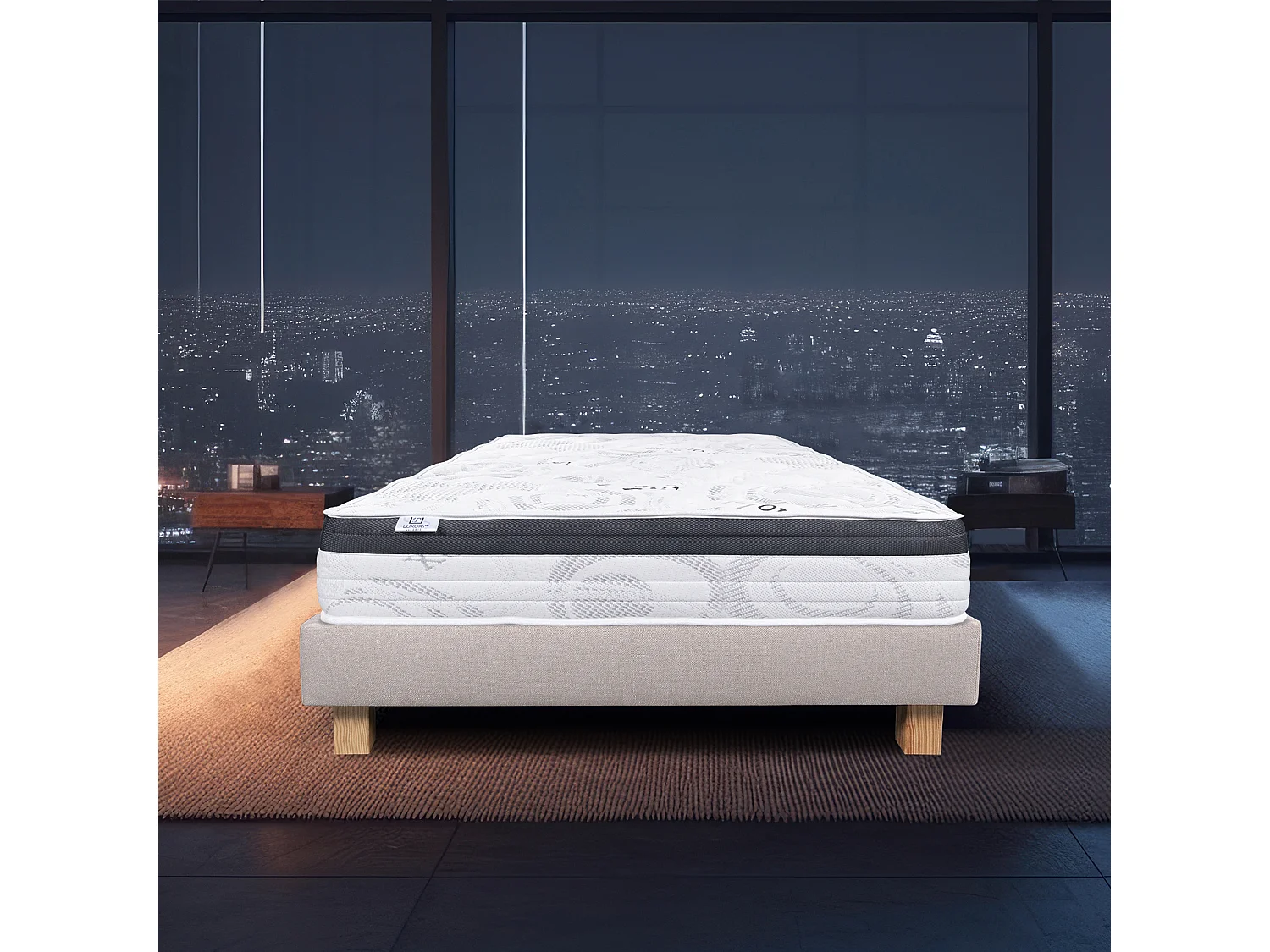 Ensemble Matelas 140x190 cm, Sleeplux, 26 cm + sommier beige