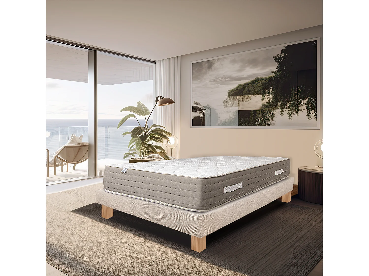 Ensemble Matelas 140x190 cm, Dreamlux, 26 cm + sommier beige